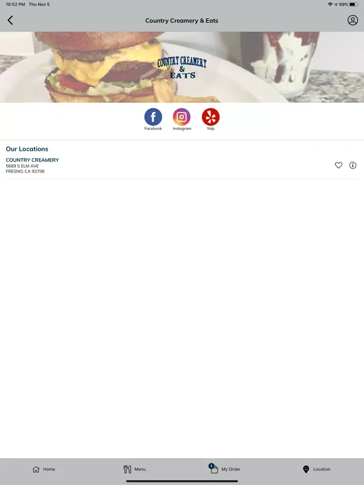 Tangkapan layar Country Creamery and Eats iPad 