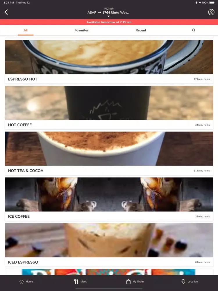 Capturas de tela do Park City Coffee Roaster iPad 