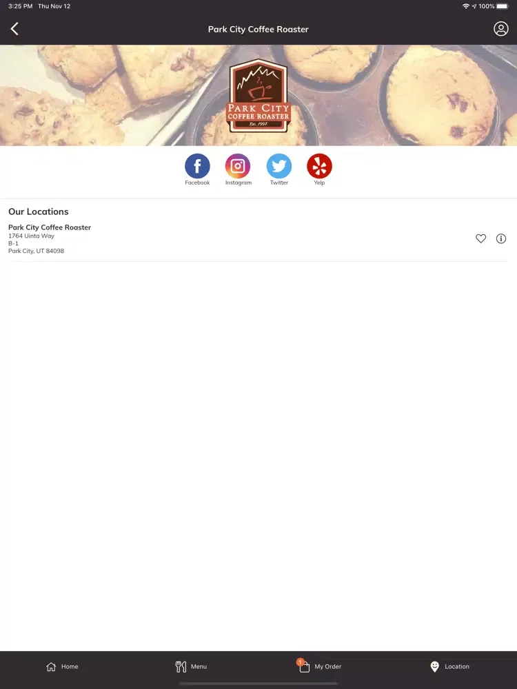Capturas de tela do Park City Coffee Roaster iPad 