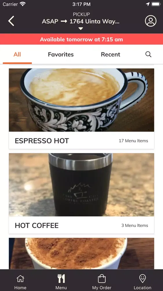 Capturas de tela do Park City Coffee Roaster