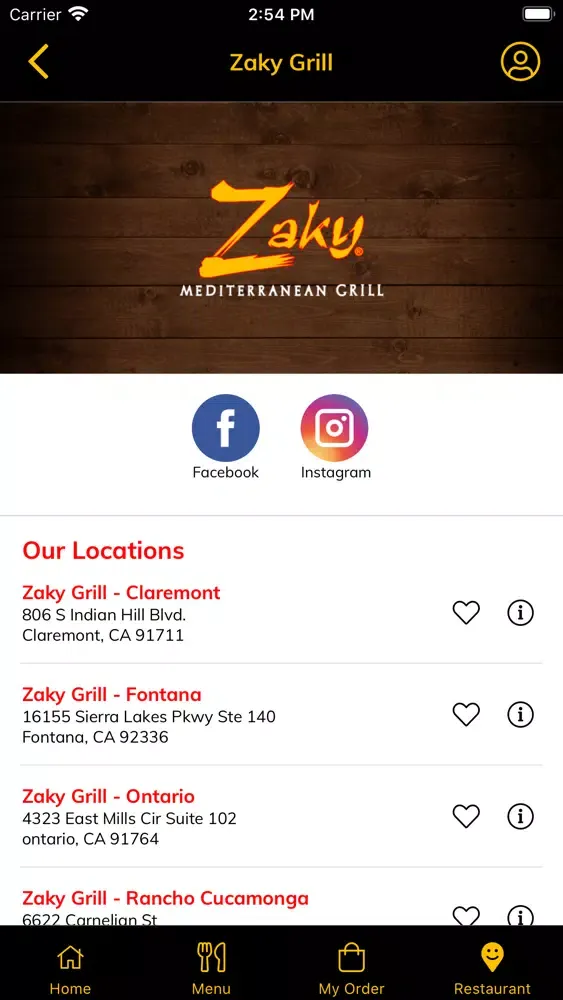Capturas de tela do Zaky Grill