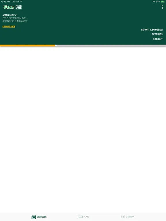 O’Reilly First Call VIN Scan iPad  Screenshots