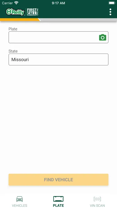 O’Reilly First Call VIN Scan Screenshots