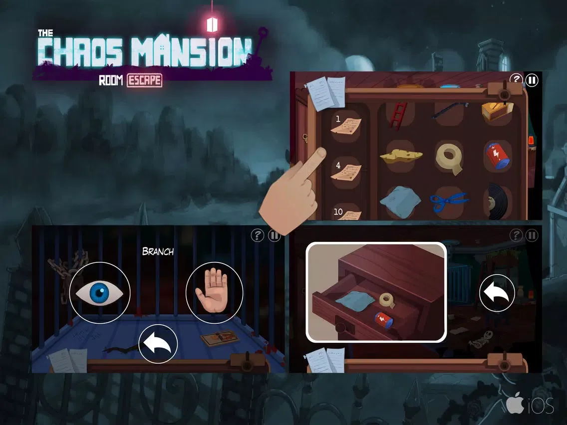 Tangkapan layar Chaos Mansion Room Escape iPad 