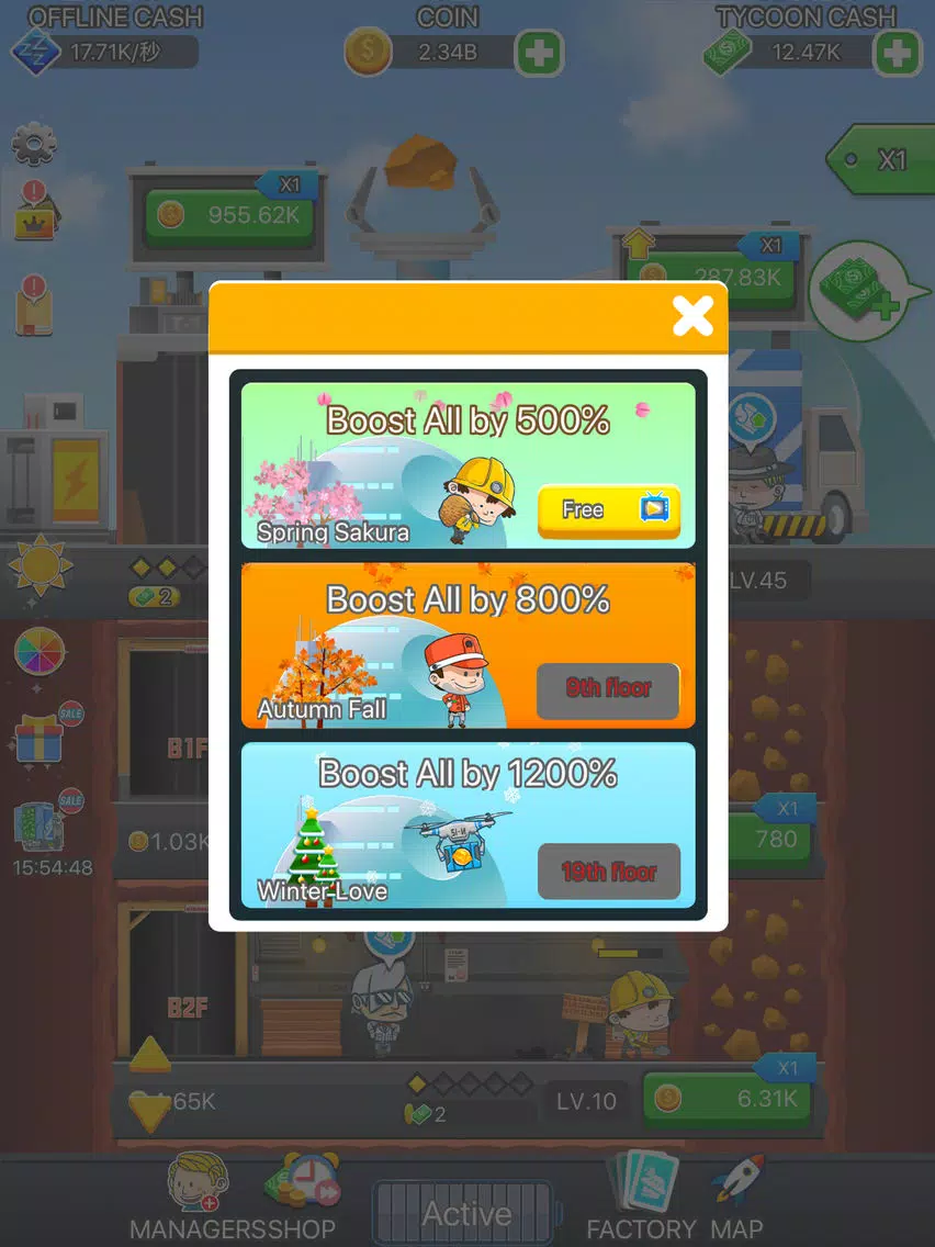 Ore tycoon-idle Mining game iPad  سکرین شاٹس