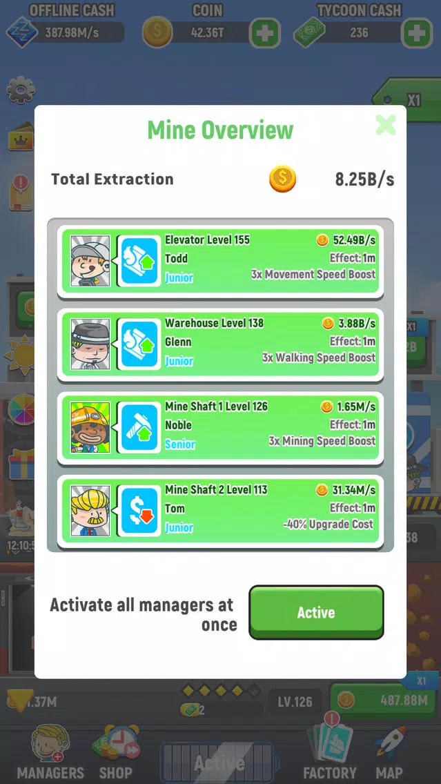 Ore tycoon-idle Mining game سکرین شاٹس