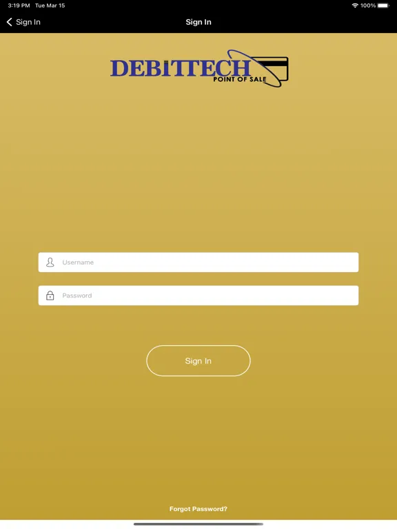 ภาพหน้าจอของ Debittech Cloud Reporting iPad 