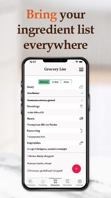 Recipe keeper app: OrganizEat Screenshots