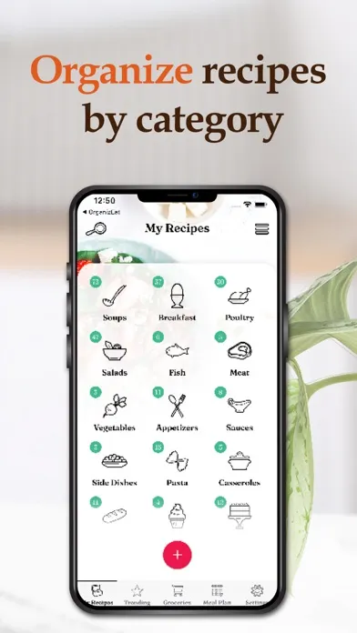 Recipe keeper app: OrganizEat Screenshots