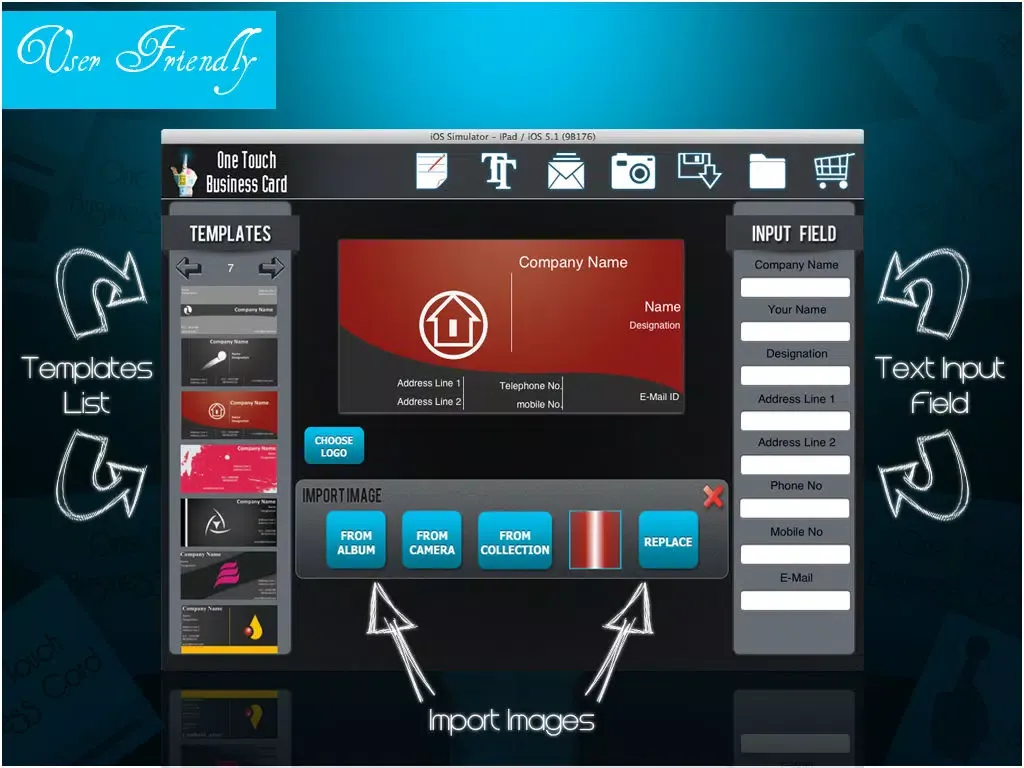 Tangkapan skrin One Touch Business Card iPad 