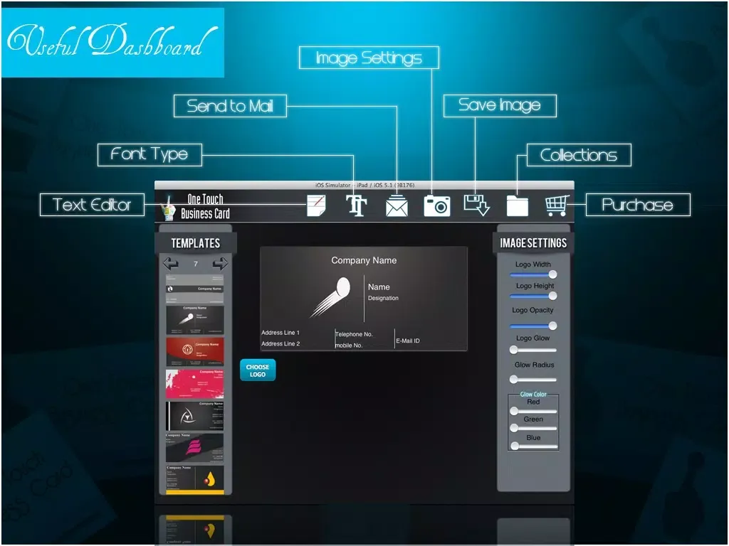 Tangkapan skrin One Touch Business Card iPad 