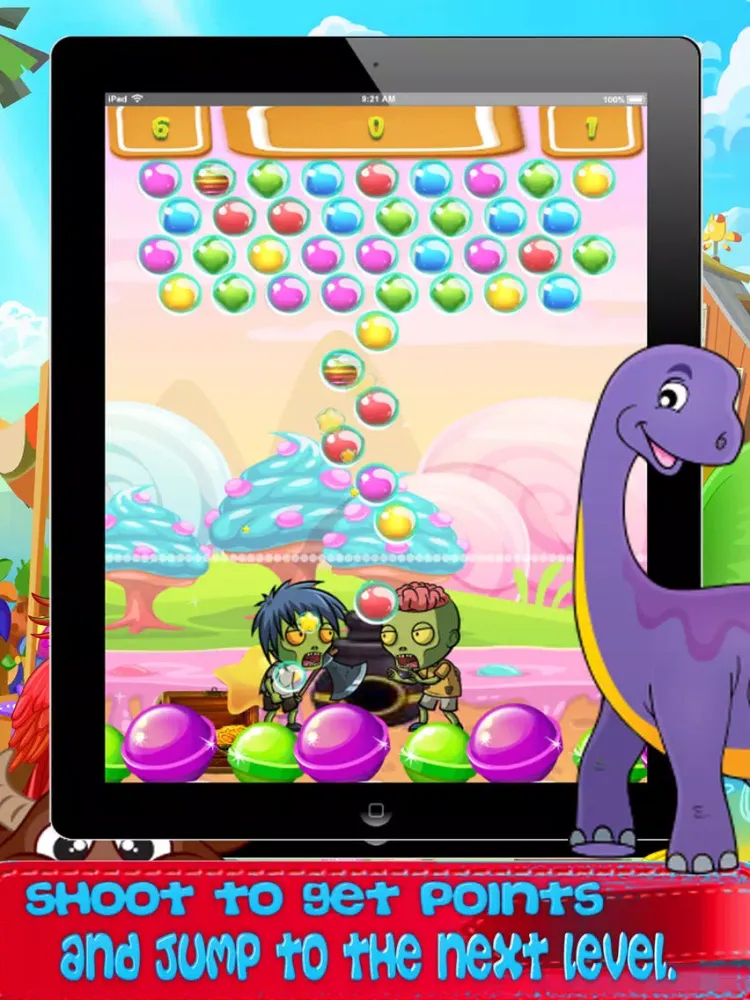 Bubble shooting-zombie shooting bobble sweet candy iPad  Ekran Görüntüleri