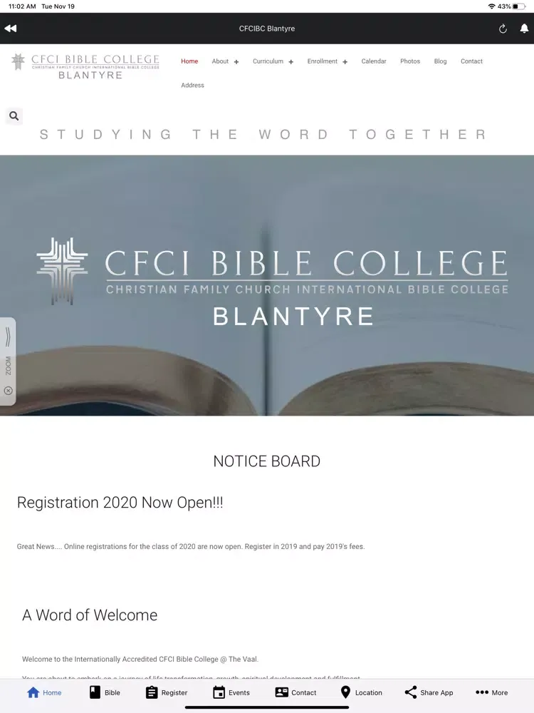 CFCIBC Blantyre iPad  Screenshots
