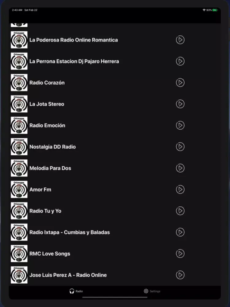 Tangkapan skrin Romantic music iPad 