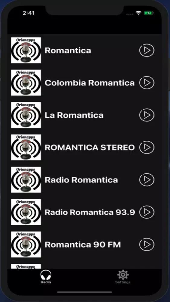 Tangkapan skrin Romantic music