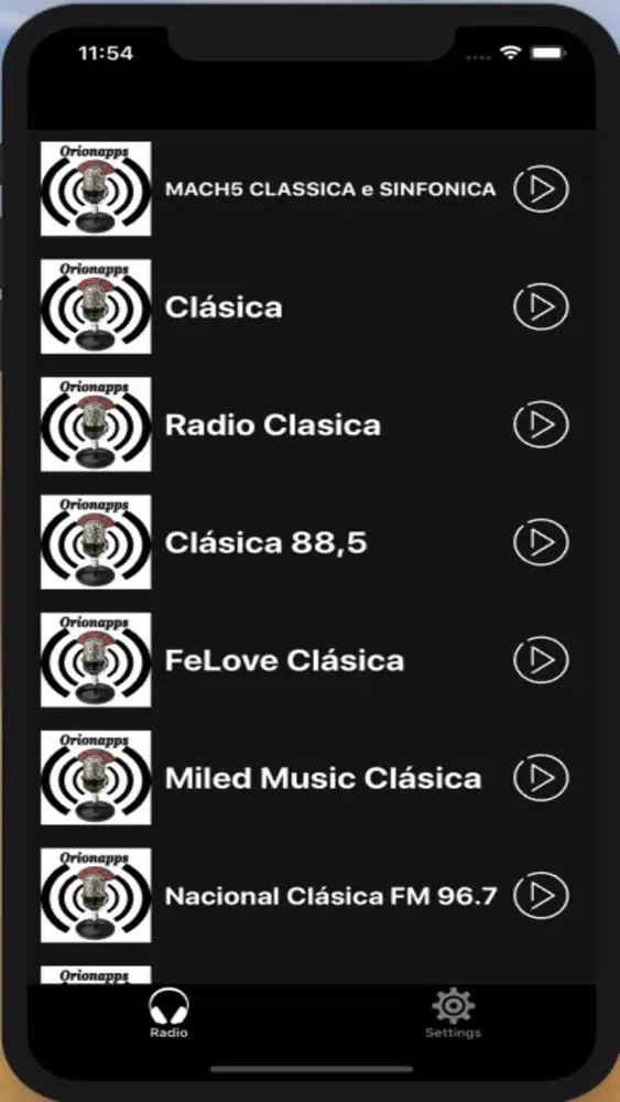 Capturas de tela do Classical Instrumental Radio