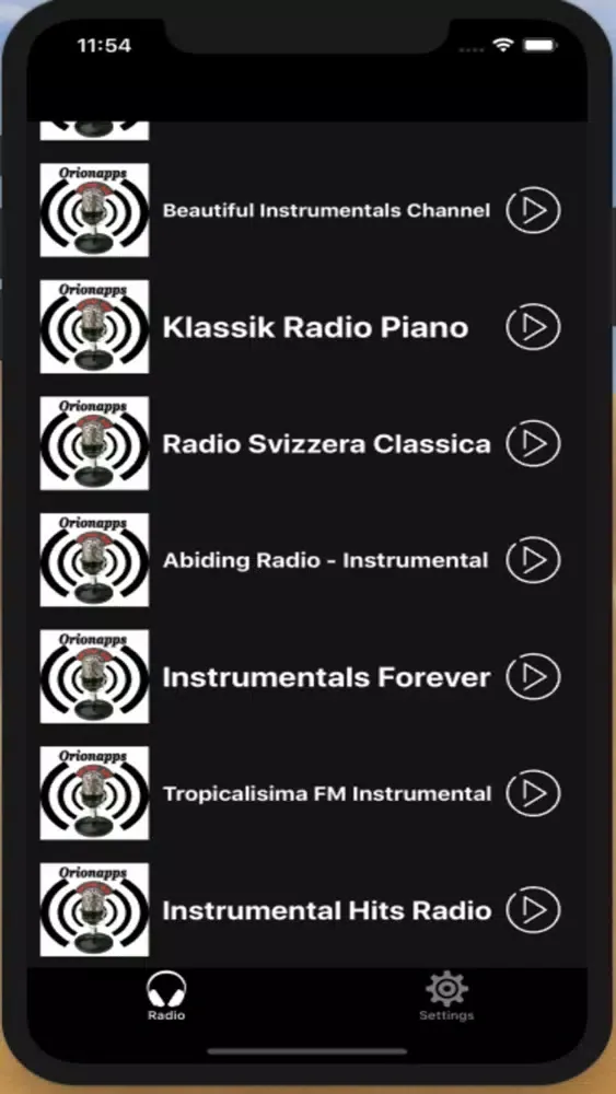 Capturas de tela do Classical Instrumental Radio