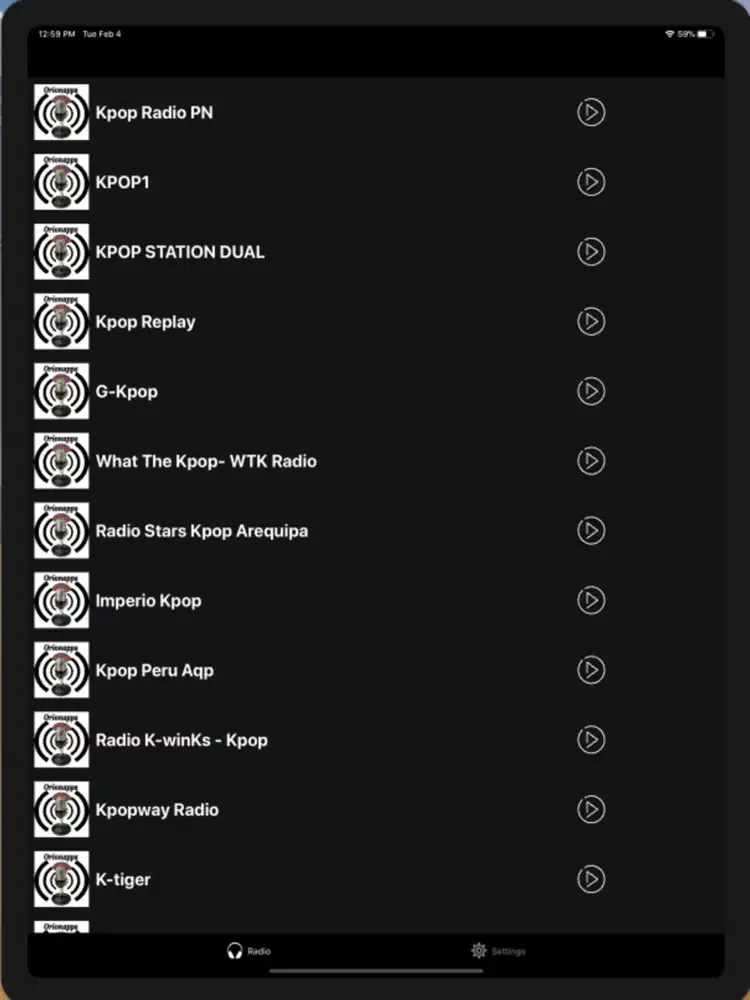 ภาพหน้าจอของ Radio Kpop HD iPad 