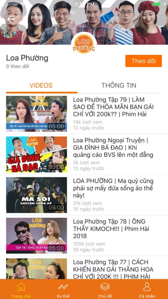 Capturas de tela do Trắng TV