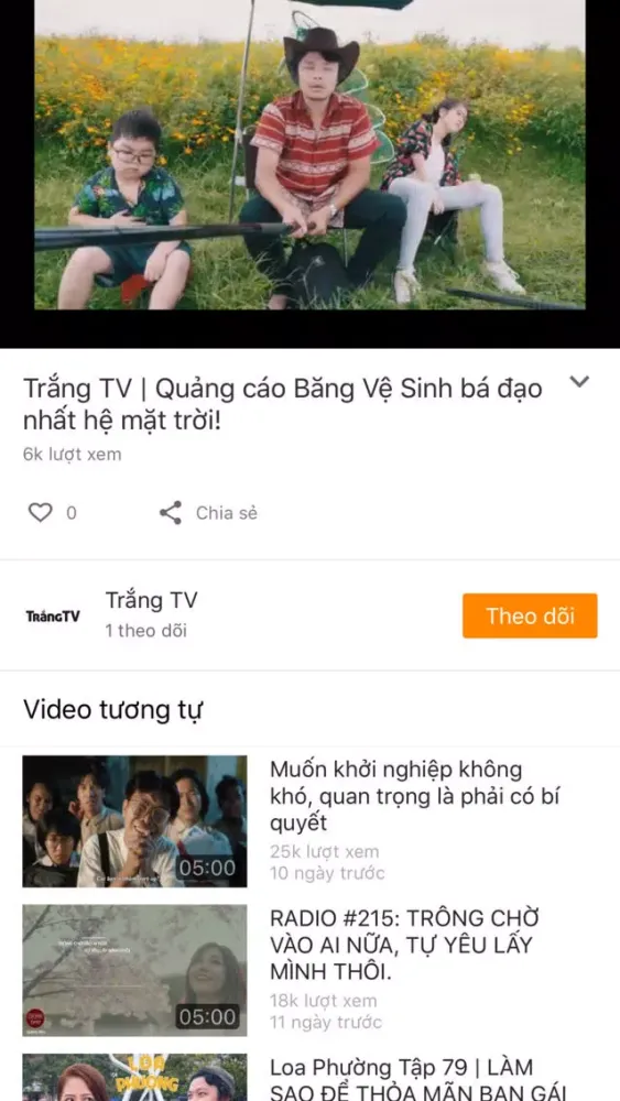 Capturas de tela do Trắng TV