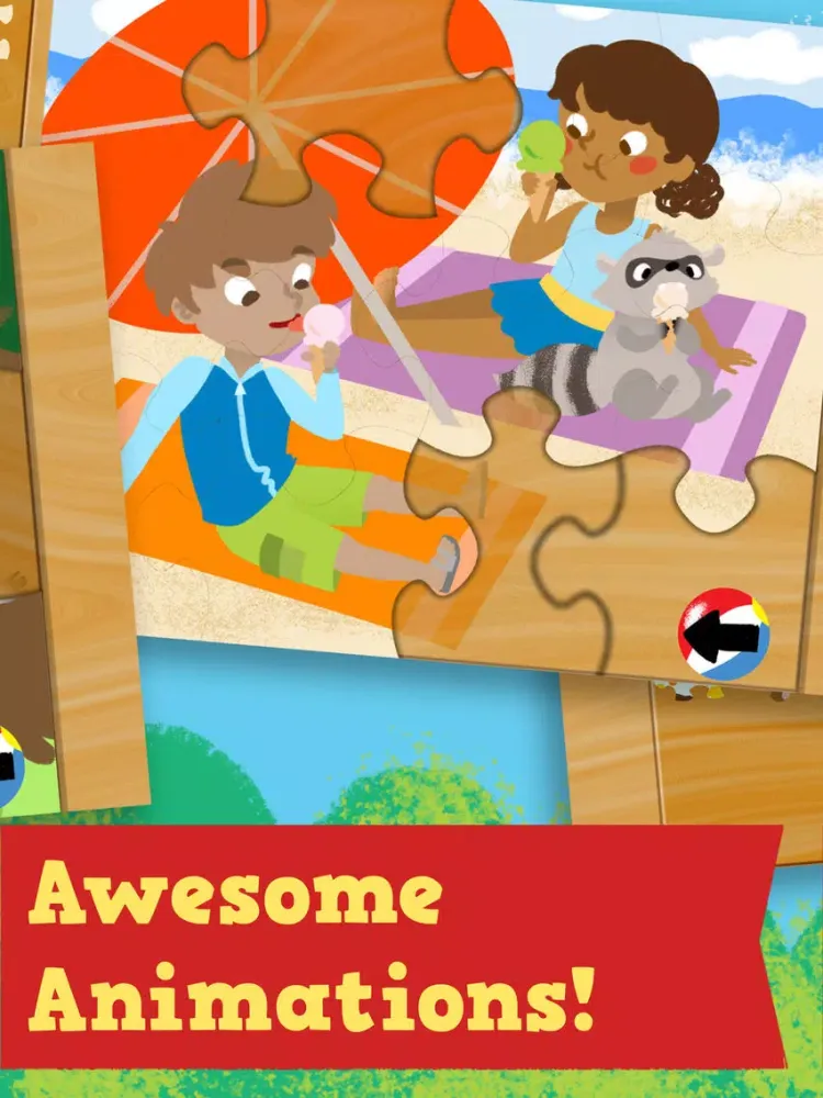 Captures d'écran de Kids Season Puzzles: Animated Spring, Summer, Fall and Winter Wooden Jigsaw Puzzle Games for Toddler and Preschool Boys and Girls - Education Edition iPad 