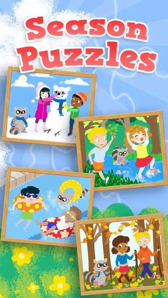Captures d'écran de Kids Season Puzzles: Animated Spring, Summer, Fall and Winter Wooden Jigsaw Puzzle Games for Toddler and Preschool Boys and Girls - Education Edition