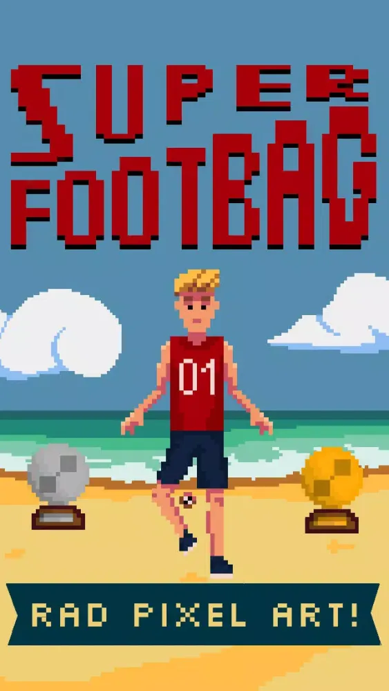 Super Footbag - World Champion 8 Bit Hacky Ball Juggling Sports Game應用截圖