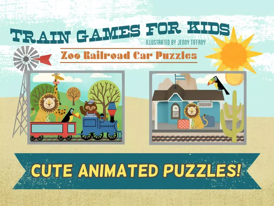 Capturas de pantalla de Train Games for Kids: Zoo Railroad Car Puzzles All iPad 