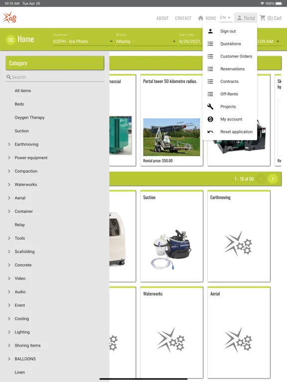 Capturas de tela do Sirius Shopping Web Portal iPad 