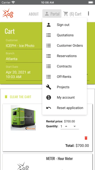 Capturas de tela do Sirius Shopping Web Portal