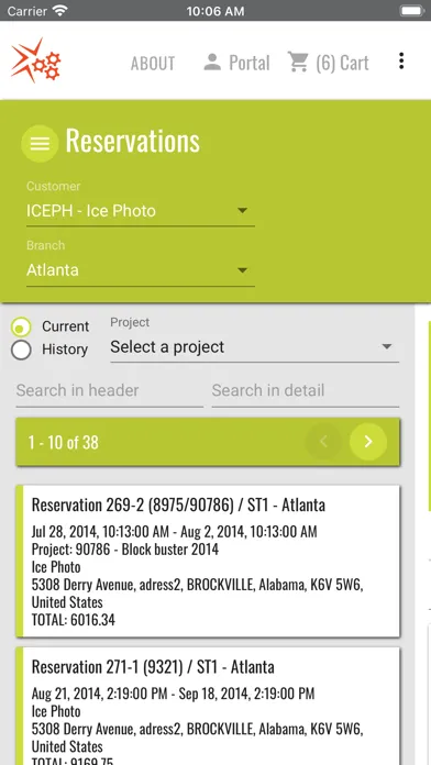 Capturas de tela do Sirius Shopping Web Portal