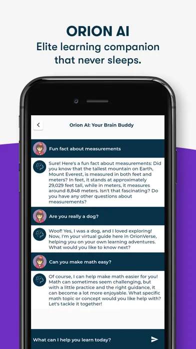 OrionVerse AI-Powered Learning Screenshots