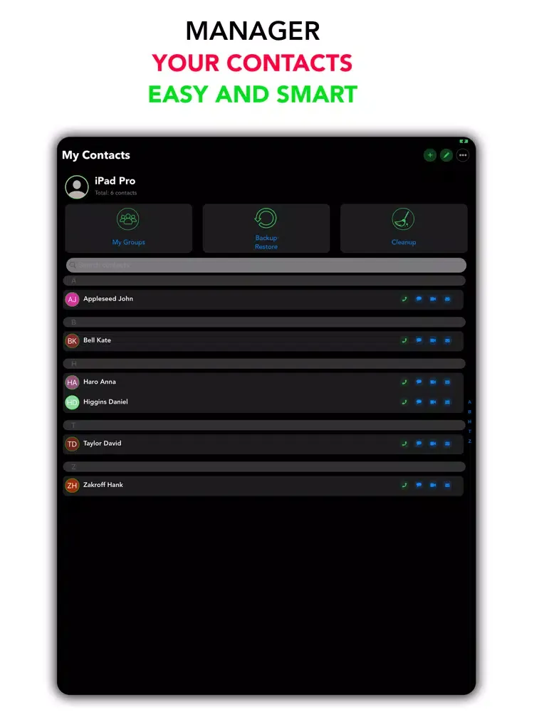 تصاویر My Contacts - Backup & Restore iPad 