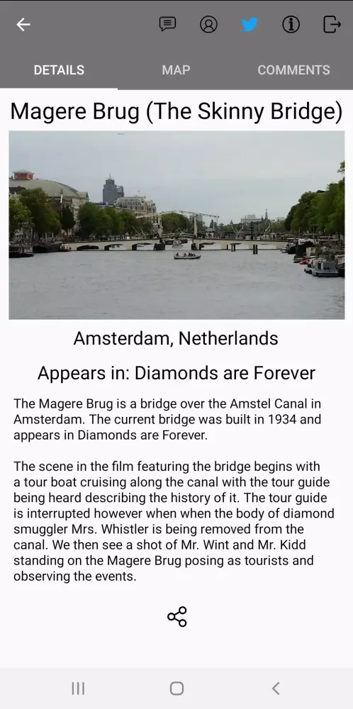Capturas de tela do James Bond Locations