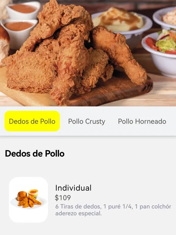 Tangkapan layar Puro Pollo App iPad 