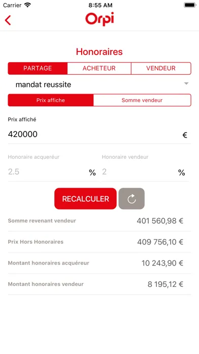 Zrzuty ekranu ORPI ImmoOutils