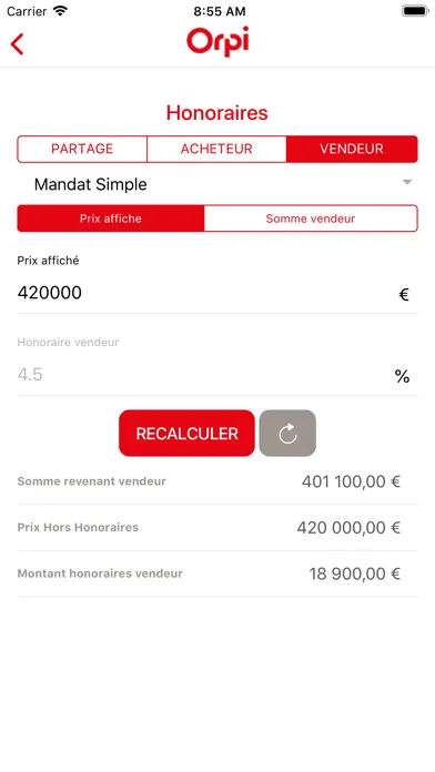 Zrzuty ekranu ORPI ImmoOutils