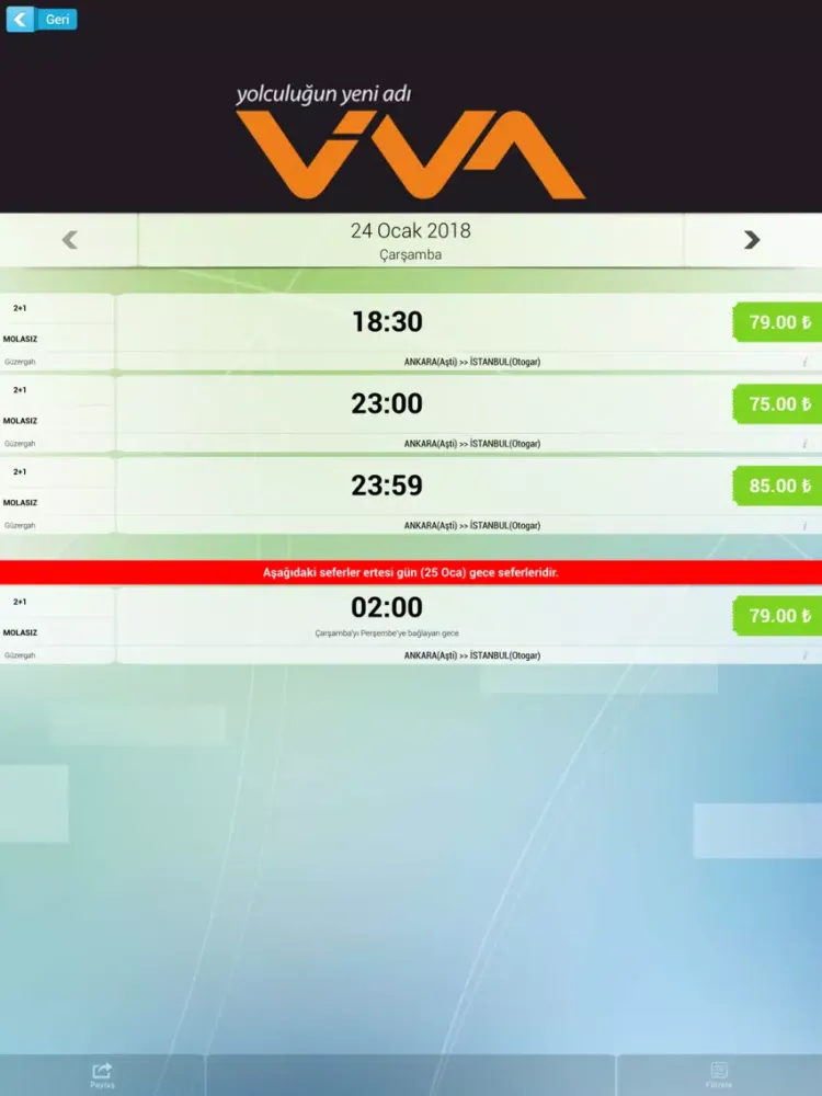 Ảnh chụp màn hình của Vivalines Turizm iPad 