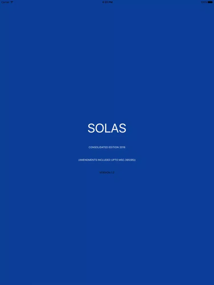 Ảnh chụp màn hình của SOLAS Consolidated 2016 iPad 