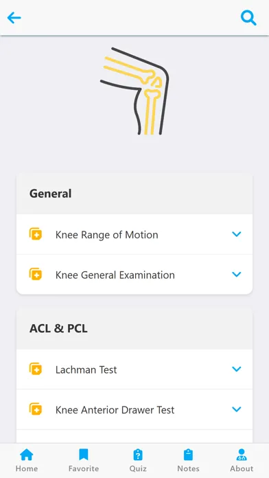 Zrzuty ekranu Orthopedic Examination
