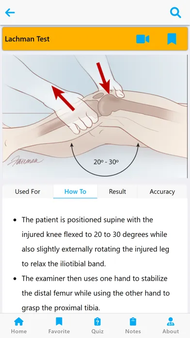 Zrzuty ekranu Orthopedic Examination
