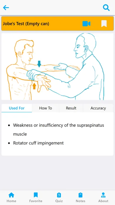 Zrzuty ekranu Orthopedic Examination