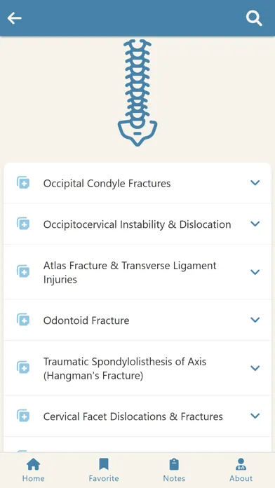 Capturas de tela do Orthopedic Indications