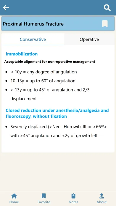 Capturas de tela do Orthopedic Indications