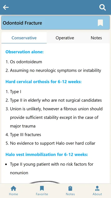 Capturas de tela do Orthopedic Indications
