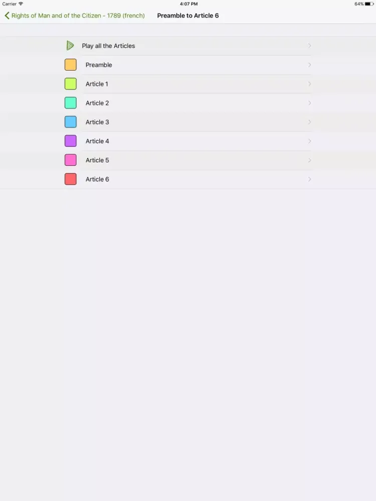 Declaration of Rights of Man iPad  Screenshots