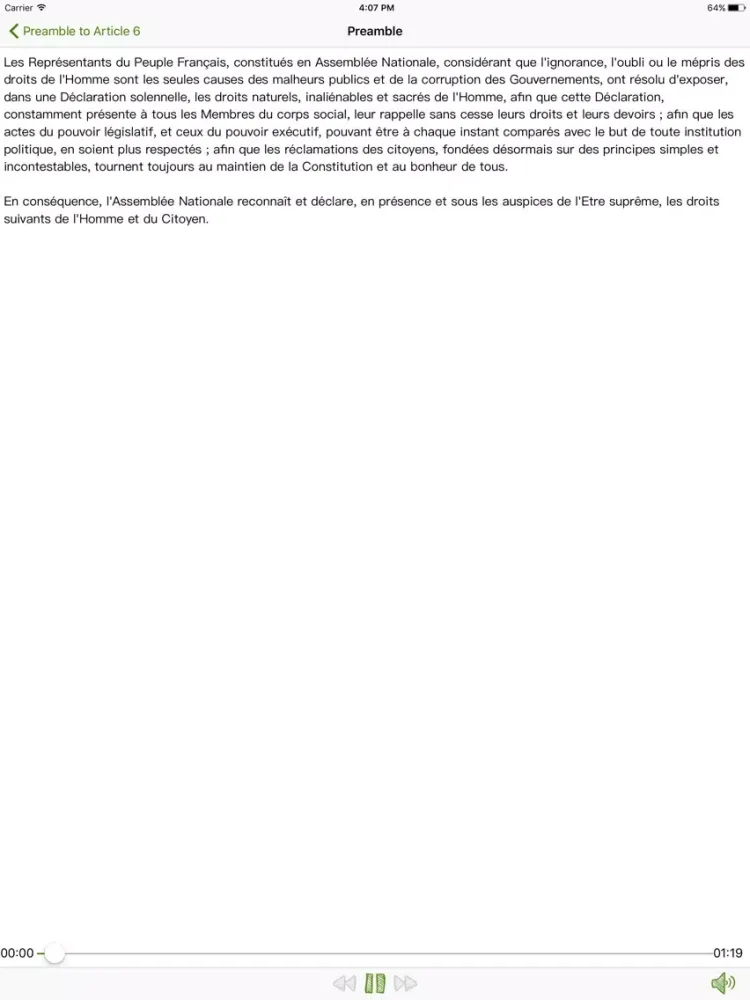 Declaration of Rights of Man iPad  Screenshots