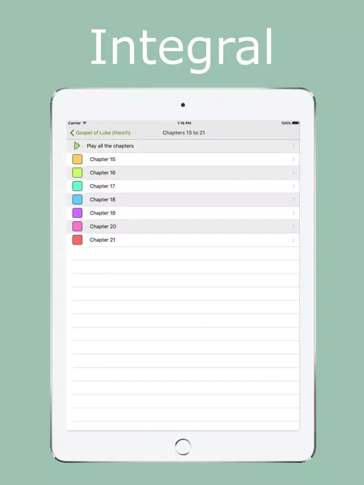 Tangkapan skrin Listen Luke Gospel in french : Listen Jesus's life with the Saint Luke's Gospel, from the new testament and the holy bible iPad 