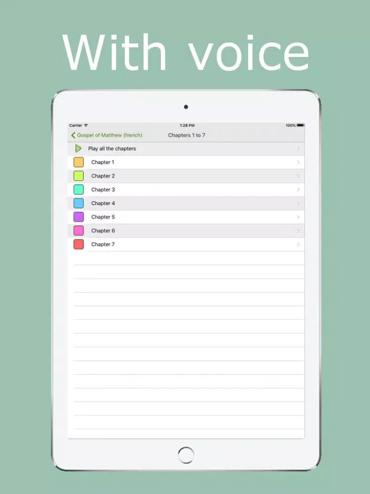 Listen Matthew Gospel in french : Listen Jesus's life with the Saint Matthew's Gospel, from the new testament and the holy bible iPad 應用截圖