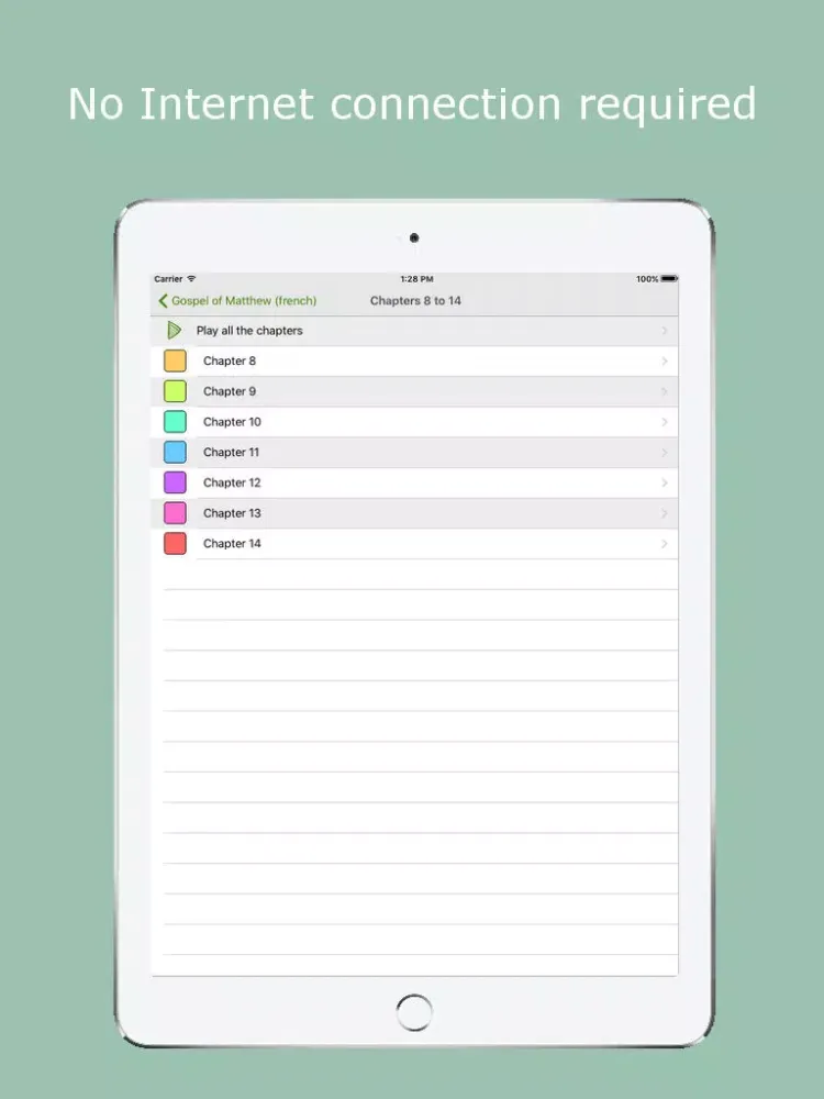 Listen Matthew Gospel in french : Listen Jesus's life with the Saint Matthew's Gospel, from the new testament and the holy bible iPad 應用截圖